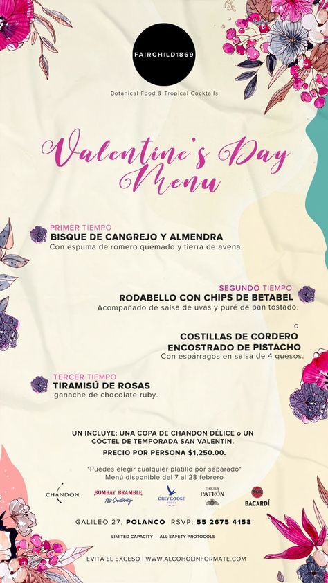 Festeja el mes de los enamorados con alguna de estas cenas exclusivas para esta temporada. Estos son los mejores planes para celebrar San Valentín 2022 Por: Fernanda López Díaz  Fairchild 1869 Fairchild celebrará el mes del amor del 7 al 28 de febrero con un menú especial de tres tiempos, que incluye platillos como un bisque […] El cargo Los mejores planes para celebrar San Valentín 2022 apareció primero en Marco Beteta. Valentine’s Day Menu Design, Tokyo Ghoul Kaneki, Kombucha, Tokyo Ghoul