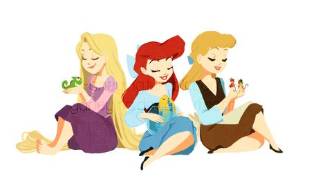 Best Friends by YaneYing.deviantart.com on @DeviantArt Three Princesses, Disney Royalty, Disney Anniversary, Do It Alone, Gif Disney, Disney Princess Belle, Disney Nerd, Disney Side, Disney Favorites