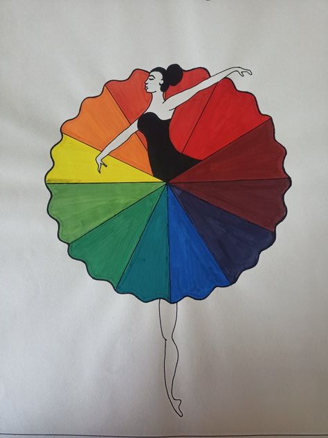 Color Wheel Design Ideas Art, Colour Wheel Ideas Creative Art, Colour Wheel Drawing, Warm And Cool Colors Drawing, Color Wheel Art Projects High Schools, Primary Colours Art Ideas, Secondary Colours Art Ideas, Color Wheel Design Creative, Colour Wheel Ideas Creative