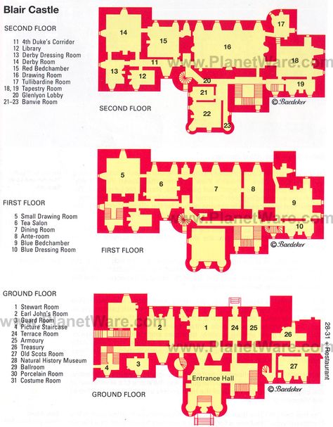 Blair Castle - Floor plan map Bedroom With Loft, Victorian Floor Plans, Loft House Plans, Castle House Plans, Blair Castle, Castle Floor Plan, Castle Plans, Rpg Map, Dungeon Maps