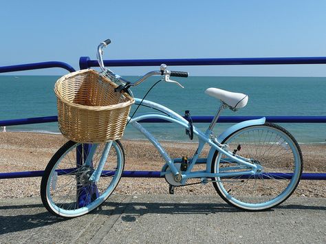 Blue Bicycle By Blue Sea by redpopcreative, via Flickr Blue Bicycle Aesthetic, Blue Bike Aesthetic, Driftwood Bedroom, Bicycle Aesthetic, Blue Bicycle, Blue Things, Bike Aesthetic, Pinterest Contest, Colour Collection