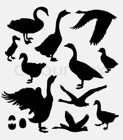 Goose Puppet, Goose Silhouette, Wild Geese, Drawing Instructions, Silhouette Drawing, Farm Art, Baba Yaga, Woodland Christmas, Background Art