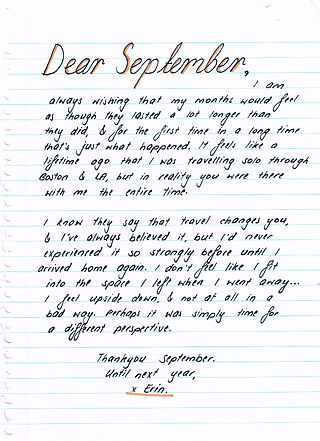 Dear September on thehalfwaypointblog.com #writing #handwriting Dear September, Girl Boss Quotes Business, September Quotes, Erin Hanson, Girl Boss Quotes, Boss Quotes, Poetry Quotes, Business Quotes, Handwriting