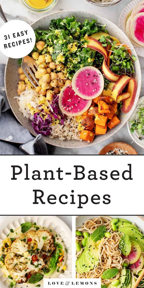 31 Easy Plant-Based Recipes - Love and Lemons Whole Food Plant Based Recipes, Whole Food Plant Based, Plant Based Recipes Easy, Plant Based Whole Foods, Vegetarian Cabbage, Hearty Soups, Veggie Burger, Base Foods, Plant Based Diet