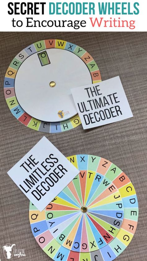 Secret decoder wheels that your kids will love. Make writing fun and mysterious as your kids use these decoder wheels to write and send secret messages!! Secret Decoder, Escape Room Diy, Escape Room For Kids, Code Secret, Spy Party, Writing Crafts, Secret Code, Escape Game, Secret Messages