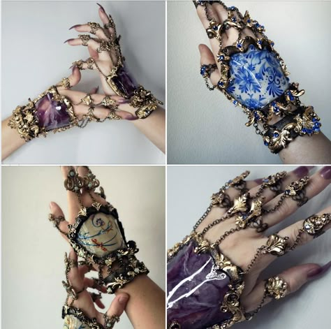 Hand Armor Jewelry, Porcelain Corset, Finger Claws, Nail Finger, Claw Rings, Corset Fashion, Male Hands, Fantasy Jewelry, Hand Jewelry