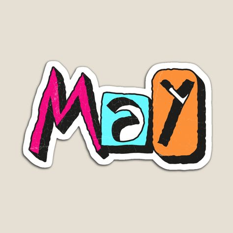 colorful May name sticker, custom name sticker for May Mudassir Name Wallpaper, My Name Is Sticker, Custom Name Stickers, Hello My Name Is Sticker, May Name, Name Calligraphy, Stickers Name, Calligraphy Typography, Name Sticker