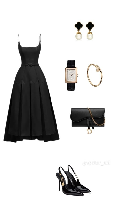 Dress With Heels Outfit Classy, Classic Luxury Aesthetic, High Fashion Work Outfit, Rich Fashion Aesthetic, Bartender Outfit Classy, Event Outfit Ideas Classy, Black Dress Outfit Classy Elegant, Modest Date Night Outfit, Money Dress