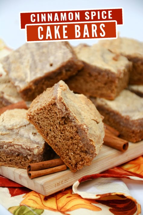 Spice Cake Brownies, Spice Cake Mix Desserts Easy, Spice Cake Mix Muffin Recipes, Recipes That Use Boxed Spice Cake, Spice Cake Mix Bars Recipes, Things To Make With Boxed Spice Cake, Spice Cake Mix Cookie Bars, Spice Cake Bars Recipe, Box Spice Cake Recipes