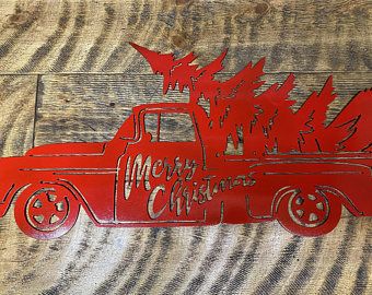 Christmas Truck Decor, Truck With Christmas Tree, Truck Decor, Christmas Tree Truck, Christmas Red Truck, Merry Christmas Text, Christmas Tree Accessories, Truck Signs, Christmas Text