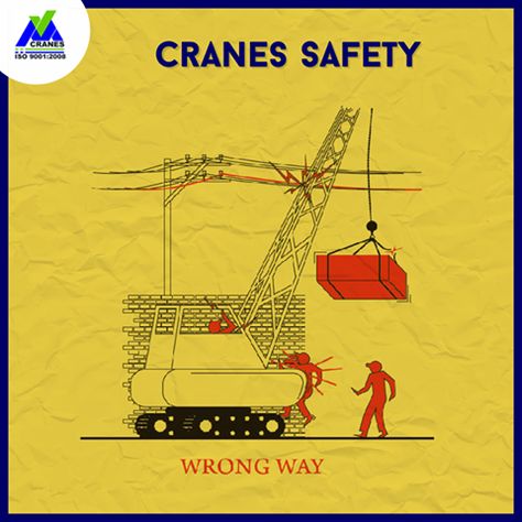 Illustration of cranes and rigging use wrong way #Safety #Cranes #MondayMotivation #VMECranes #VMEngineers Lifting Safety, Crane Safety, Tricycle Bike, Safety Posters, Industrial Safety, Safety Work, Fire Prevention, Safety Training, Construction Industry