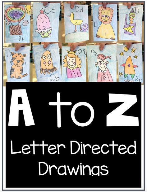 Alphabet Journal in Kindergarten - First Grade Blue Skies Directed Drawing Kindergarten, Alphabet Journal, Abc Countdown, Kindergarten Drawing, Kindergarten Letters, Alphabet Kindergarten, Abc Activities, Directed Drawing, Letter Activities