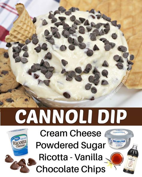 Easy Cannoli Dip, Cannoli Dip Recipe, Easy Cannoli, Cannoli Cake, Cannoli Dip, Cannoli Shells, Cannoli Filling, Cannoli Recipe, Sweet Dips