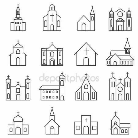 Church Illustration, Church Icon, Building Icon, Ayat Alkitab, House Quilts, Church Building, Clipart Black And White, House Drawing, Illustration Vector