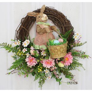 Easter Wreath Ideas, Foam Wreath, Basket Flowers, Easter Flower Arrangements, Easter Spring Wreath, Spring Easter Crafts, Wreath Home Decor, Egg Basket, Spring Easter Decor