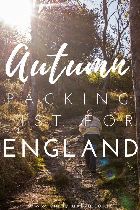 A packing list for visiting England in Autumn - for both city breaks or outdoorsy countryside escapes! Prepare for any weather, dress in layers, always carry an umbrella, and invest in a decent coat - plus plenty more tips! #packing #england #autumn Packing List For Fall Vacation, London Packing List November, Uk Packing List Fall, Packing For England Fall, One Week Packing List Fall, England Fall Outfits, Fall Travel Packing, England Travel Outfits, Scotland Packing List