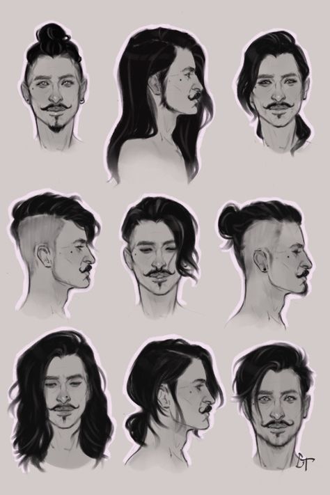 Villain Hairstyles Male, Dorian Pavus, Anime Hairstyles Male, Hair Sketch, Different Hair, How To Draw Anime Hair, Arte Inspo, Anime Hair, Hair Reference