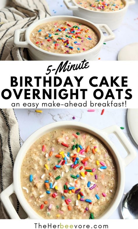 We Overnight Oats, Overnight Vanilla Protein Oats, Over Night Oats Protein Powder, Overnight Oats Yummy, Birthday Cake Overnight Oats Protein, Overnight Oats Birthday Cake, Protein Powder Overnight Oats Healthy, Overnight Oats Kids Will Eat, Overnight Oats Oatmilk