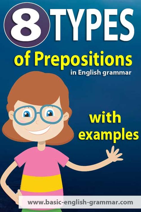 The 8 types of prepositions in English grammar with examples include prepositions of time, place, movement, manner, agent or instrument, measure, source and possession. #englishgrammar, #english, #partsofspeech Teaching Prepositions Middle School, Types Of Prepositions Chart, Preposition Types, Prepositions Activities For Kids, Preposition Of Time Activities, Teaching Prepositions Activities, Types Of Prepositions, Esl Prepositions, Preposition Of Time