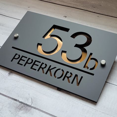 Illuminated House Numbers, Name Plate Design, Hotel Lobby Design, Board Signs, House Signs, Address Numbers, Lobby Design, Casa Exterior, Address Signs