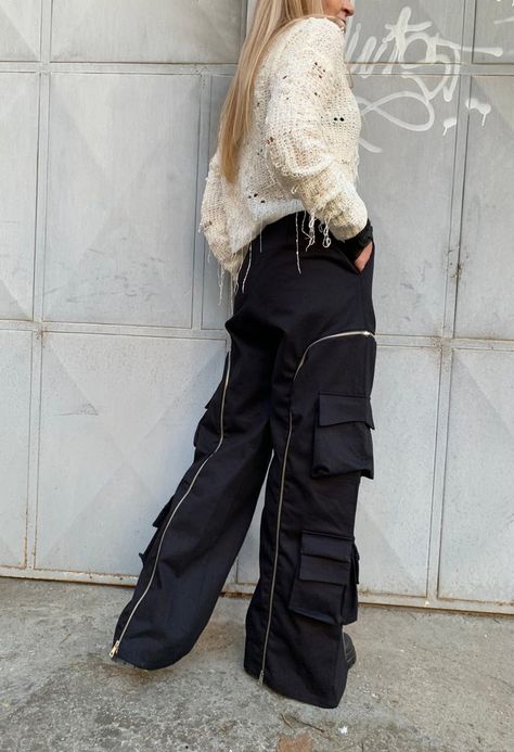 ConceptBG - Etsy Detachable Pants, Sporty Pants, Relaxed Pants, Fitted Pants, Party Jackets, Functional Clothing, Pants Pocket, Zippered Cardigan, Zipper Pants