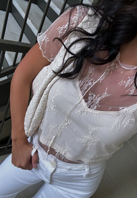 Lace trim tank top