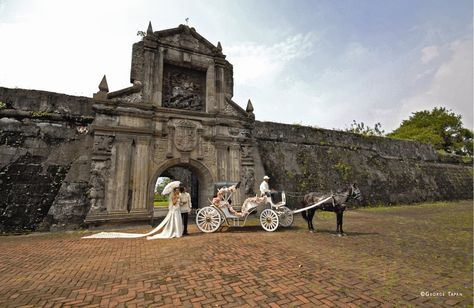 Fort Santiago, Manila, Philippines Prenup Ideas Philippines, Pre Nup Photoshoot, Filipiniana Wedding Theme, Fort Santiago, Filipiniana Wedding, Top Honeymoon Destinations, Photoshoot Outdoor, Couple Engagement Pictures, Castle Mansion