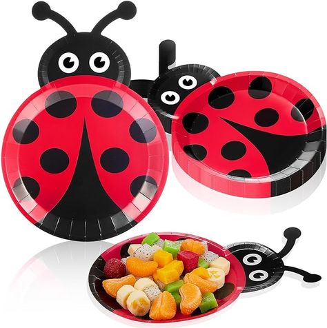 Amazon.com | meekoo 24 Pcs Ladybug Plates Party Paper Plates Ladybug Theme Ladybug Party Decorations for Dinner Dessert Picnic Birthday Wedding: Plates Ladybug Baby Shower Decorations, Dessert Picnic, Garden Theme Birthday, Ladybug Party Decorations, Ladybug Baby Shower, Ladybug Decorations, Ladybug Birthday Party, Ladybug Theme, Bee Baby Shower Theme