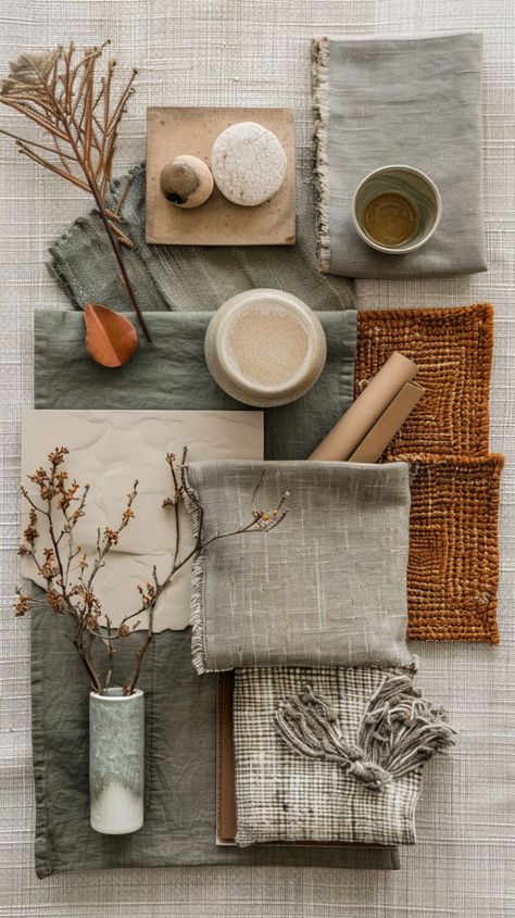 Mood Board Earth Tones, Material Mood Board Interior Design, Earthy Mood Board, Moroccan Mood Board, Materials Board, Organic Interior, Materials Board Interior Design, Basement Inspiration, Ranch Decor