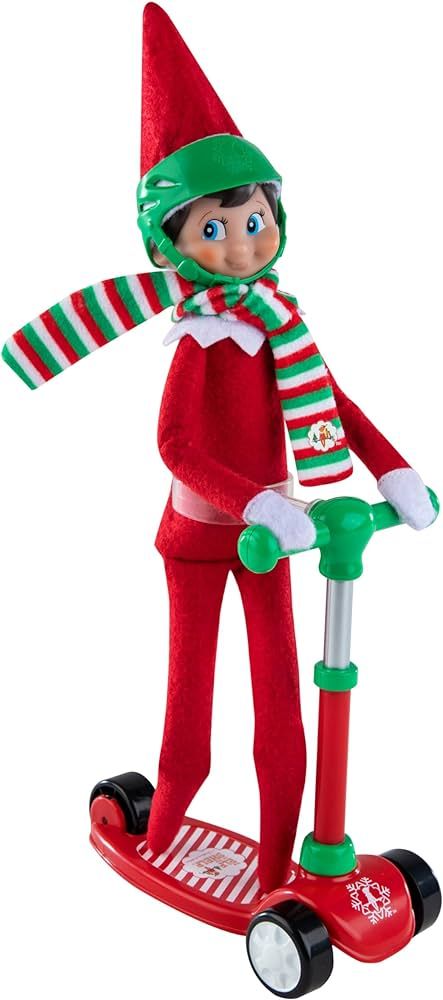 Scout Elves at Play Stand-n-Scoot Accessory - Scooter, Scarf & Hat (Elf not included) | Christmas Elf on the Shelf Accessories, Props, Arrival, and 'I'm Back' Elf Toys : Amazon.co.uk: Toys & Games Elf Scenes, Elves At Play, Silly Christmas, Elf Pets, Elf Toy, Awesome Elf On The Shelf Ideas, Elf Props, The Elf On The Shelf, Striped Scarf