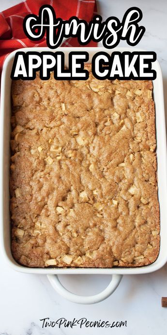 This easy to make Amish apple cake is one of the best and easiest apple cake recipes out there! It is moist and loaded with cinnamon, vanilla, and apple flavors. Talk about YUM. It goes great with a cup of coffee or tea too.