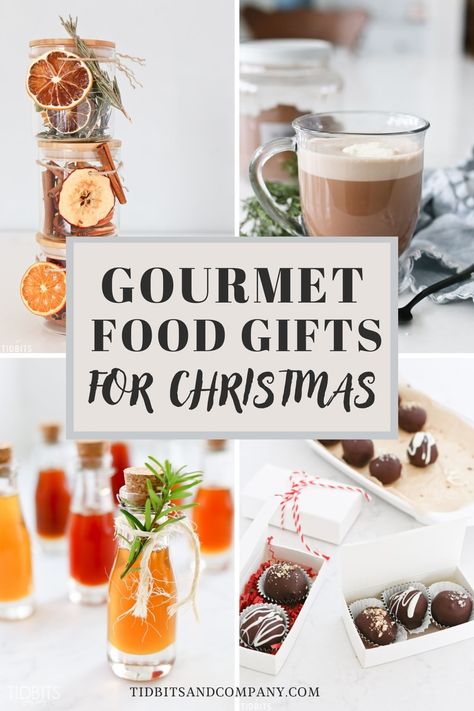 Make and give amazing gourmet food gifts at Christmas this year. These DIYs are simple to make and will leave everyone impressed! Christmas Gift Edible, Christmas Food Gifts Savory, Diy Kitchen Christmas Gifts, Savory Homemade Food Gifts, Homemade Christmas Gifts Edible, Best Homemade Food Gifts, Christmas Homemade Gifts Food, Christmas Food Gifts To Make, Foodie Christmas Gifts