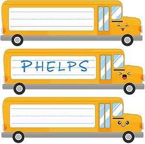 School Bus Classroom, Name Tags For Classroom, Kids Name Tags, Student Name Plates, Classroom Desks, Nametags For Kids, Classroom Desk, Traditional Desk, Name Plates