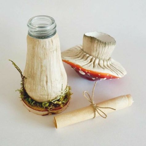 Fairytale Mushroom, Mushroom Sculpture, Diy Keramik, Clay Mushroom, Mushroom Crafts, Deco Nature, Air Dry Clay Projects, Tanah Liat, Clay Crafts Air Dry