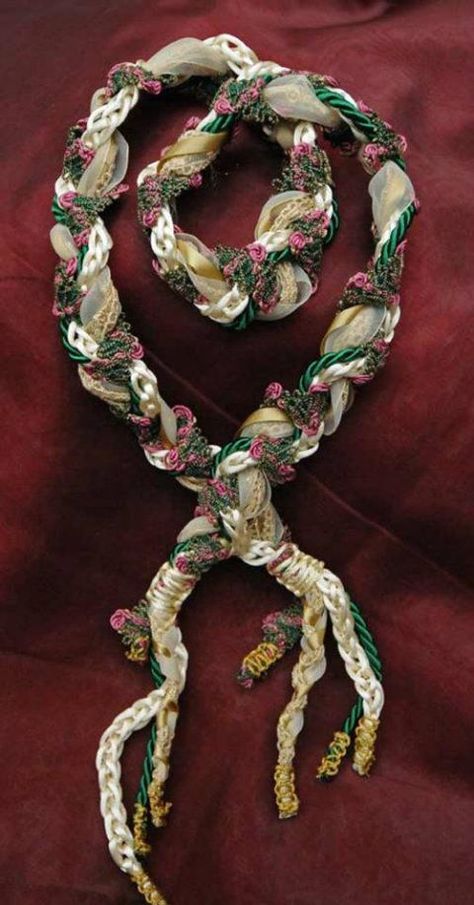 Celtic Knot Wedding Ceremony, Hand Fasting Cord Diy, Handfasting Cords Diy, Diy Handfasting Cords, Knot Tying Ceremony, Floral Braid, Faerie Wedding, Wiccan Wedding, Hand Fasting