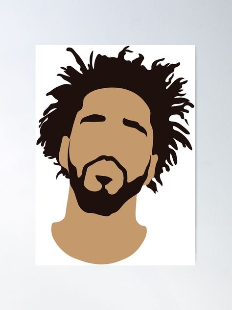 "J Cole Silhouette" Poster by ScoxtMerch | Redbubble J Cole Painting, J Cole Drawing, J Cole Art, Ocean Art Projects, Silhouette Poster, Rapper Art, Small Canvas Paintings, Black Cartoon Characters, Easy Canvas Art