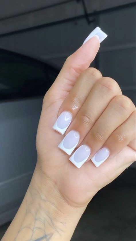 Overlay Nails, Ombre Acrylic Nails, White Acrylic Nails, Work Nails, French Acrylic Nails, Short Square Acrylic Nails, Unique Acrylic Nails, Nails Only, Long Square Acrylic Nails