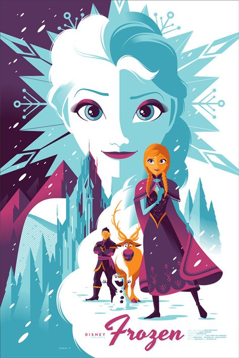 awesome frozen poster Frozen Poster, Tom Whalen, Animation Disney, Images Disney, Karakter Disney, Disney Posters, Smosh, Frozen Disney, Art Disney