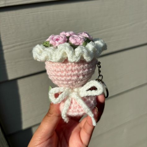 Mini bouquet keychain 💐available on my Etsy 🛍️#minibouquet #crochet #crochetaddict #crocheting #crochetinspiration #crochetlover #crochetlover #crocheted #keychain#bagaccessories #bagaccessory #crochetbag #baglovers #coquette #coquetteaesthetic #coquettecore Crochet Rose Keychain, Sanrio Crochet Bouquet, Crochet Bouquet Keychain, Cute Flower Crochet Keychain, Crochet Rose Bouquet Aesthetic, Mini Bouquet, Keychain Crochet, Crochet Bouquet, Crochet Keychain