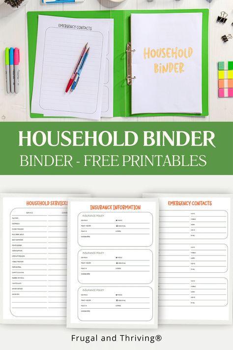 Simplify home organisation + have essential information at your fingertips with a household management binder. Digital tips + free printables. Home Planning Binder, Home Management Binder Ideas, Free Home Management Printables, Home Emergency Binder, Homemaking Binder Free Printables, Household Planner Printables Free, House Binder Printables Free, Home Organization Binder Printables Free, Free Home Management Binder Printables