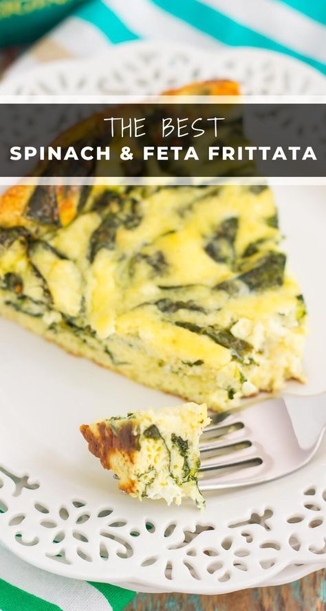 Spinach Feta Frittata Recipes, Spinach Feta Frittata, Fresh Spinach Recipes, Fritata Recipe, Spinach Frittata Recipes, Feta Frittata, Baked Frittata, Goat Cheese Frittata, Easy Frittata