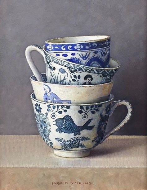 Tea Cup Art, Tea Cup Design, Still Life Images, Pretty Tea Cups, Still Life Photos, Keramik Design, Cup Art, Blue Pottery, Style Sunglasses