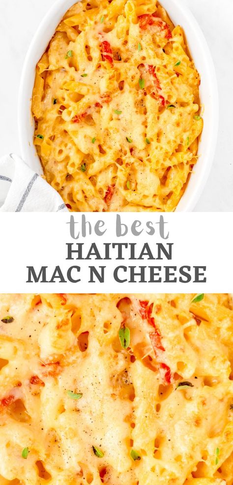 https://damnspicy.com/haitian-mac-and-cheese/ Haitian Accra Recipe, Mac And Cheese Au Gratin, Carribean Mac And Cheese, Easy Caribbean Dinner Recipes, Macaroni Gratin Haitian, Creole Mac And Cheese, Macaroni Recipes Healthy, Macaroni Au Gratin Haitian, Haitian Dinner Recipes