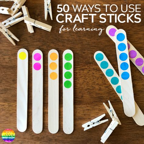 50 Best Ways To Use Craft Sticks For Learning in Early Childhood | you clever monkey Craft Sticks, Stick Crafts, Petite Section, Popsicle Stick Crafts, Math Methods, Math Activities Preschool, Popsicle Stick, Fun Craft, Preschool Math