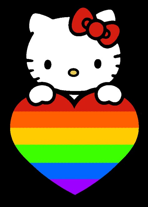 Hello Kitty Tumblr, Sunflower Themed Kitchen, Trans Things, Hello Kitty Imagenes, Gay Sticker, Hello Kitty Themes, Pride Colors, Rainbow Wedding, Plushie Patterns