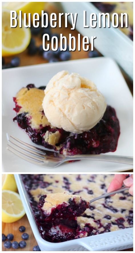 Summer Cobbler Recipes, Lemon And Blueberry Desserts, Blueberry Lemon Dessert, Light Blueberry Desserts, Lemon Blueberry Cobbler, Blueberry Lemon Desserts, Lemon Cobbler, Recipes Using Fresh Blueberries, Lemon Berry Cobbler Cookie