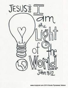 Are you longing to FEEL God’s love? – Christian Faith Art Journaling and Bible Study Jesus I Am, I Am The Light, Scripture Doodle, John 8 12, Twisty Noodle, Primary Ideas, John 8, Bible Verse Coloring, Bible Coloring Pages