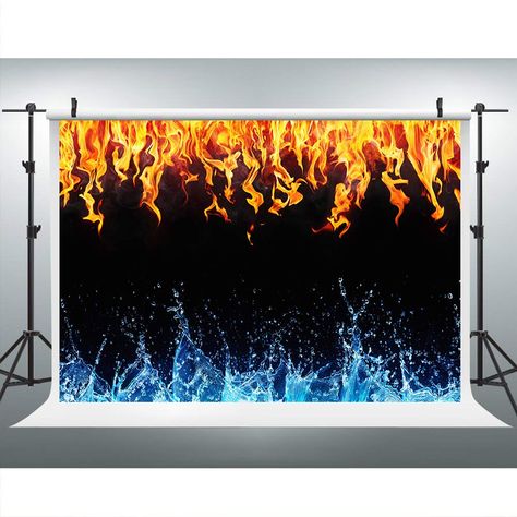 Fire And Ice Photo Backdrop, Fire Ice Party Theme, Fire And Ice Backdrop, Fire And Water Wedding Theme, Fire And Ice Ball, Fire And Ice Dance Theme, Fire And Ice Theme Decorations, Fire And Ice Party Theme Decoration, Fire And Ice Decorations