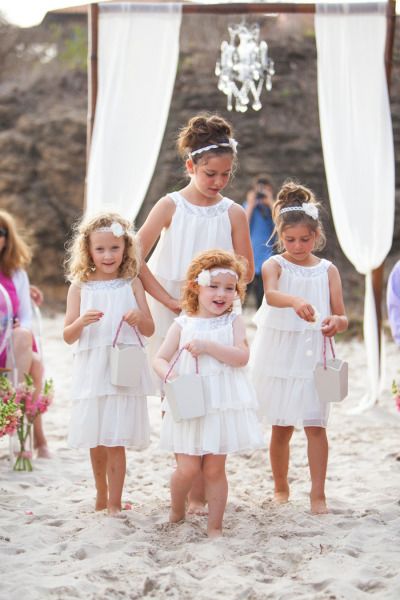 Beach Flower Girls, Beach Wedding Groomsmen, Wedding Flower Girls, Beach Wedding Attire, Girl Ring Bearer, Flower Girl Ring Bearer, Beach Wedding Flowers, Girls Ring, Beach Wedding Inspiration