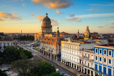 The capitol building in Havana Vieja Latin Decor, Havana Vieja, Capitol Building, Havana Cuba, Travel Images, Heritage Site, Great Big Canvas, Stretched Canvas Prints, Ferry Building San Francisco